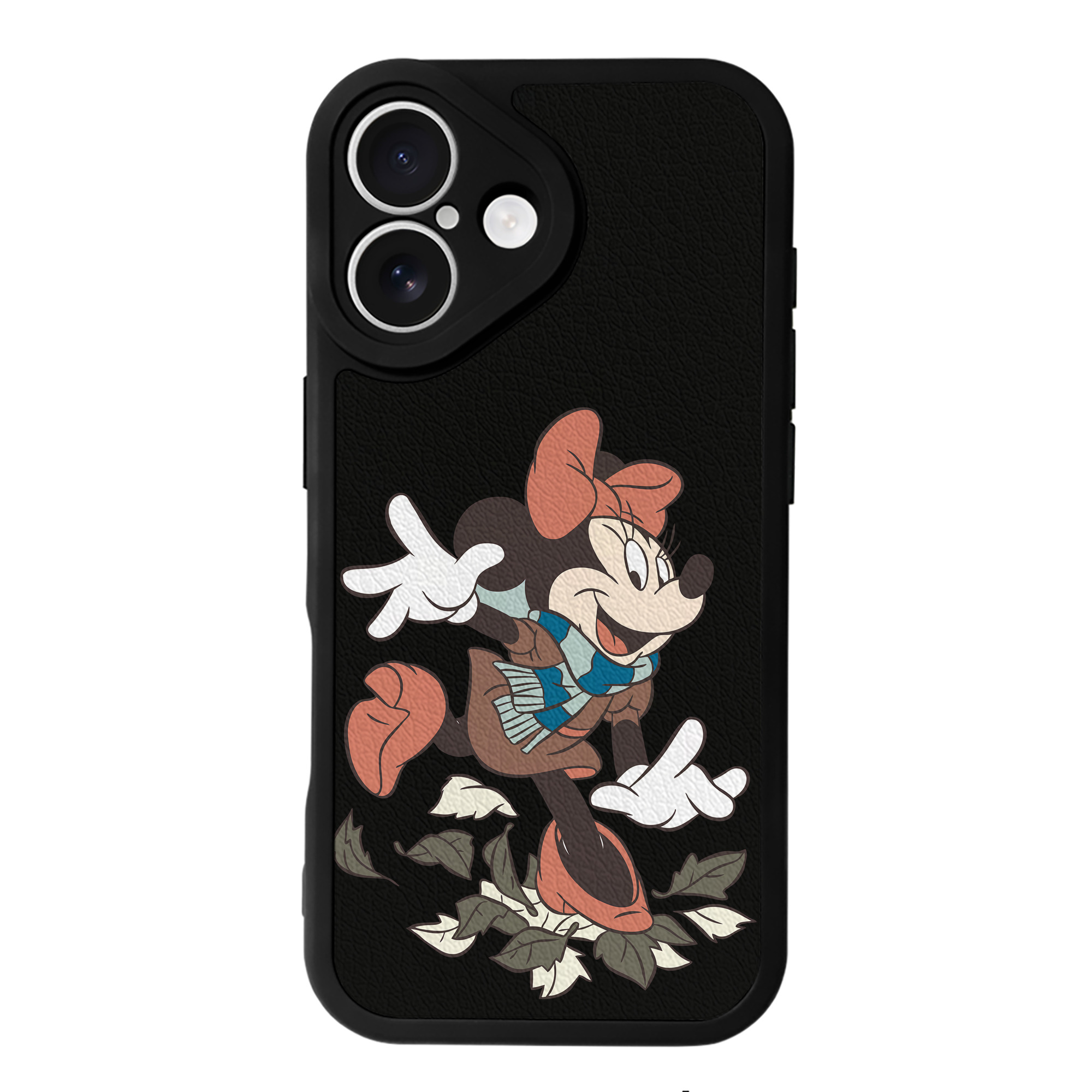 （画像用） ミッキーマウス Mickey Mouse 【iPhone 16シリーズ対応】シリコンスマホケース（レザー調） 材質：シリコン